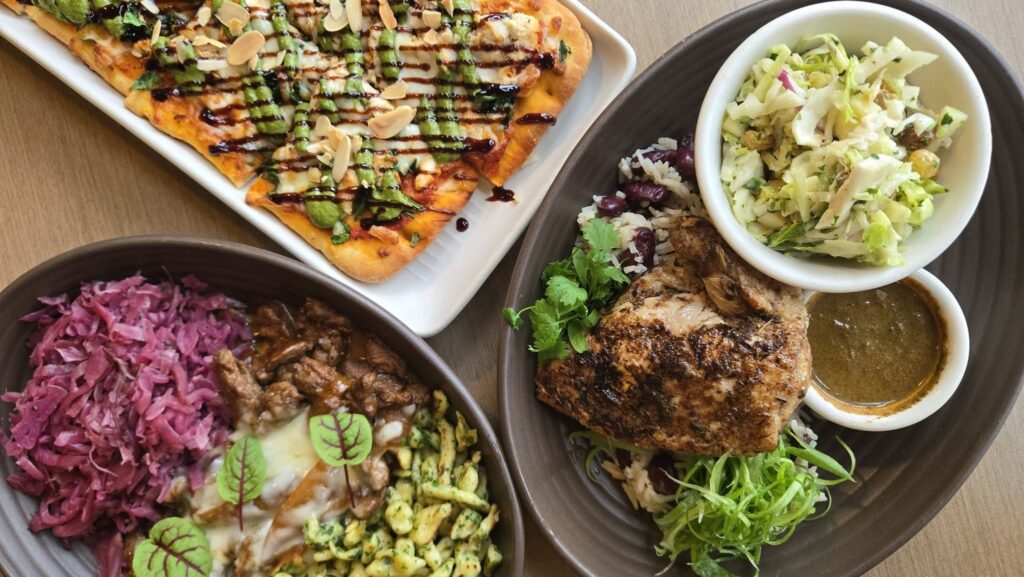 Dinner dishes served at Birdie’s in downtown Valparaiso, Indiana